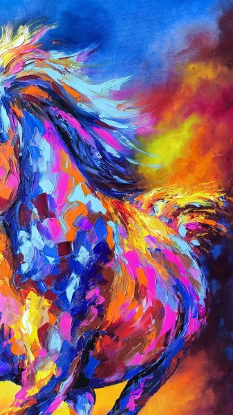 Additional view 9: Contemporary Art Animal Painting Fiery momentum by painter Anastasia Kozorez oil canvas 
