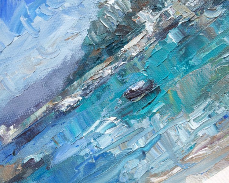 Additional view 5: Impressionism Landscape Painting Mediterranean Port by painter Adrienn Pécsek oil paper 