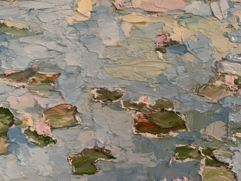 Additional view 6: Impressionism Flower Painting Water Lilies by painter Dora Kalinova oil canvas 