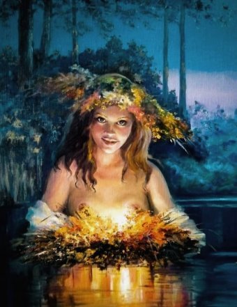 Painting "Kupalinka" by painter Liliana Kovhuto oil canvas at Jose Art Gallery