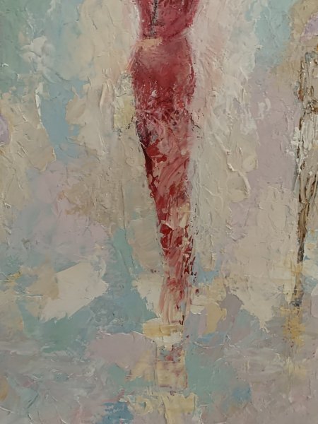 Additional view 7: Expressionism Genre Painting Women in the rain by painter Dora Kalinova oil canvas 