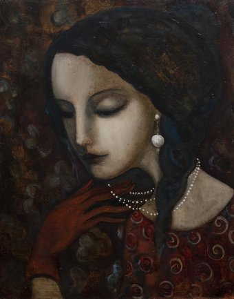 Живопись "Элегантность Размышлений в Арт Деко", живописец Elene Injia масло холст в Jose Art Gallery