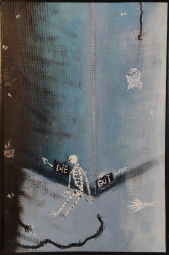 Pittura "404 anima non trovata", pittore Lix acrilico tela alla Jose Art Gallery