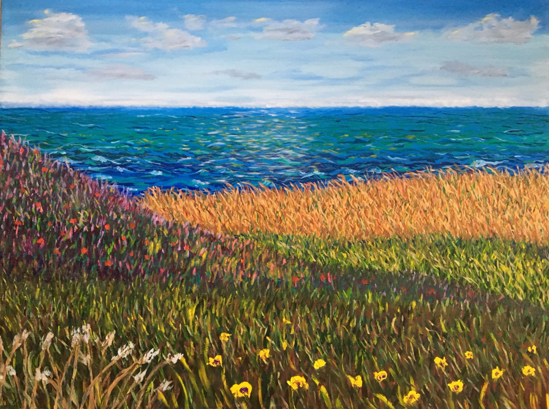 Sky, Water, Grass Painting by Bill Neary Jose Art Gallery