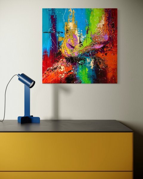 Additional view 1: Abstract Interior Painting Symphony of Color by painter Liubov Kuptsova oil canvas 