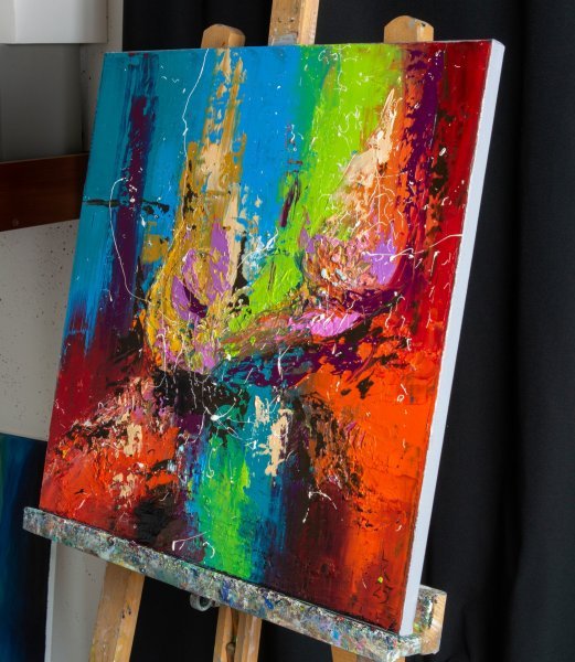 Additional view 7: Abstract Interior Painting Symphony of Color by painter Liubov Kuptsova oil canvas 