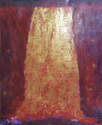 Painting "Waterfall of Life Energy - Vibrant Flow" by painter Elmir Tatar acrylic canvas at Jose Art Gallery