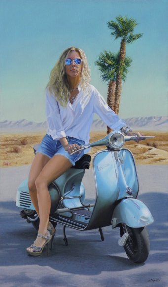 Pittura "AZZURRO", pittore Francesco Capello olio tela alla Jose Art Gallery