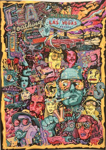 Drawing "Vegas: Vintage Pinball at Mosaic" by illustrator Sushist pencil paper at Jose Art Gallery