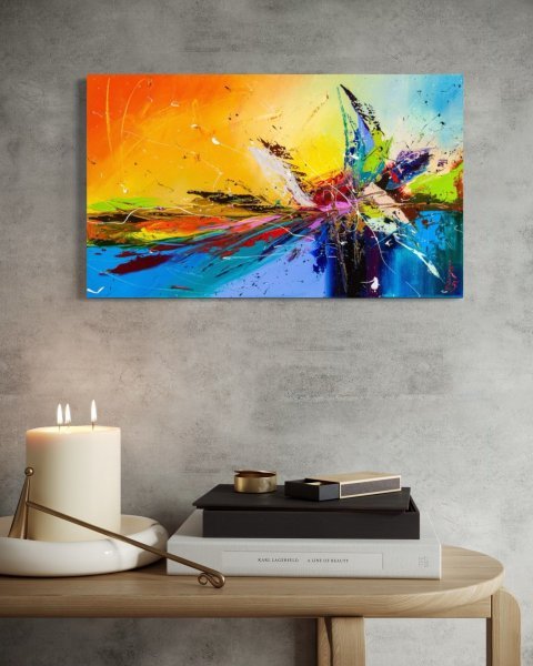 Additional view 1: Abstract Interior Painting Birth of Energy by painter Liubov Kuptsova oil canvas 