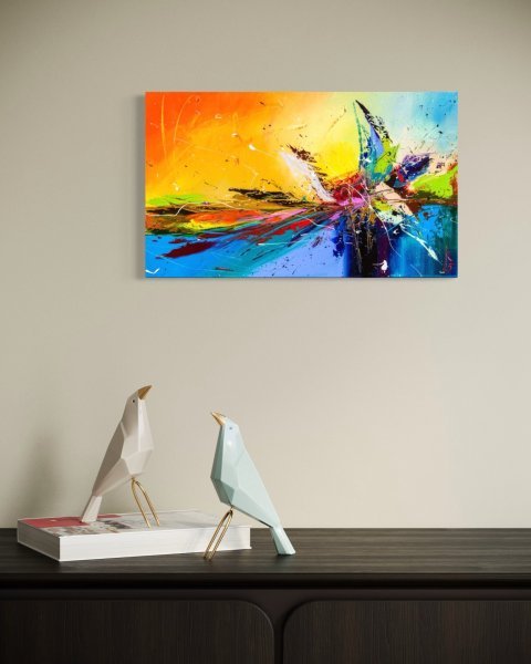 Additional view 2: Abstract Interior Painting Birth of Energy by painter Liubov Kuptsova oil canvas 