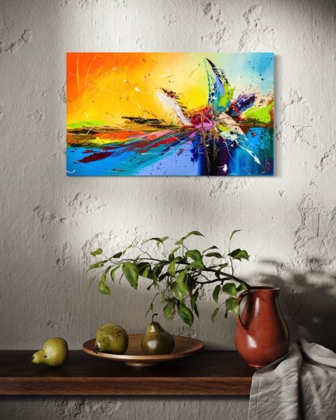 Additional view 3: Abstract Interior Painting Birth of Energy by painter Liubov Kuptsova oil canvas 