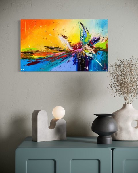 Additional view 4: Abstract Interior Painting Birth of Energy by painter Liubov Kuptsova oil canvas 