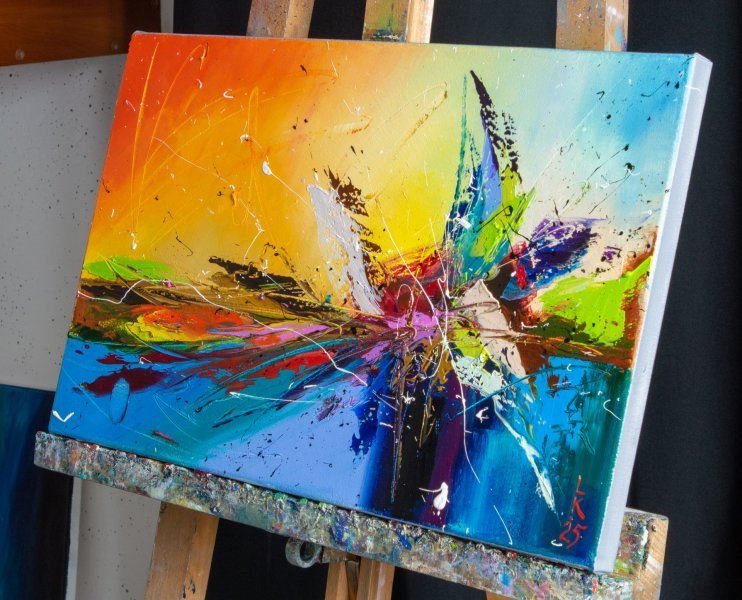 Additional view 6: Abstract Interior Painting Birth of Energy by painter Liubov Kuptsova oil canvas 