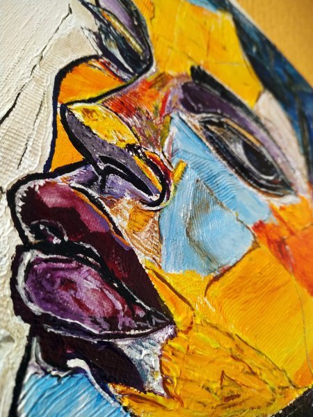 Additional view 2: Expressionism Portrait Painting Gravity in Blue Minor (Bm) by painter Alexander Aksyonov acrylic canvas 