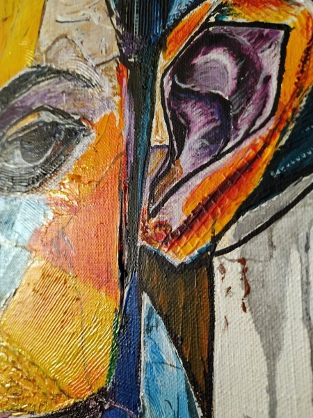 Additional view 3: Expressionism Portrait Painting Gravity in Blue Minor (Bm) by painter Alexander Aksyonov acrylic canvas 