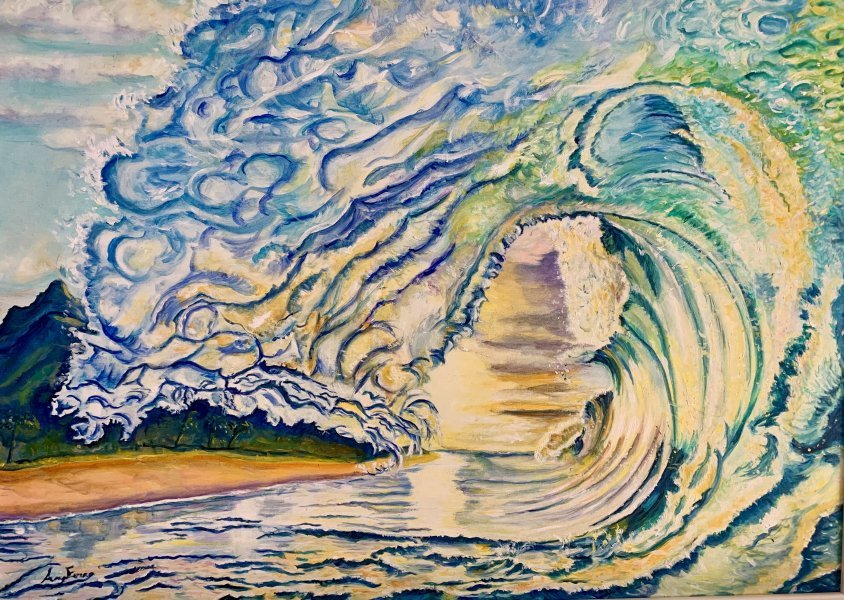 Pintura «A onda perfeita», Angelo Ferro - Jose Art Gallery