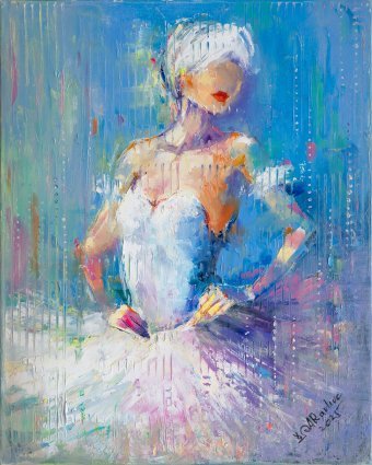 Painting "Modern ballerina" by painter Anna Ravliuc oil canvas at Jose Art Gallery