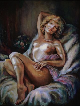 Painting "Inner Light and Power of a Woman" by painter Liliana Kovhuto oil canvas at Jose Art Gallery