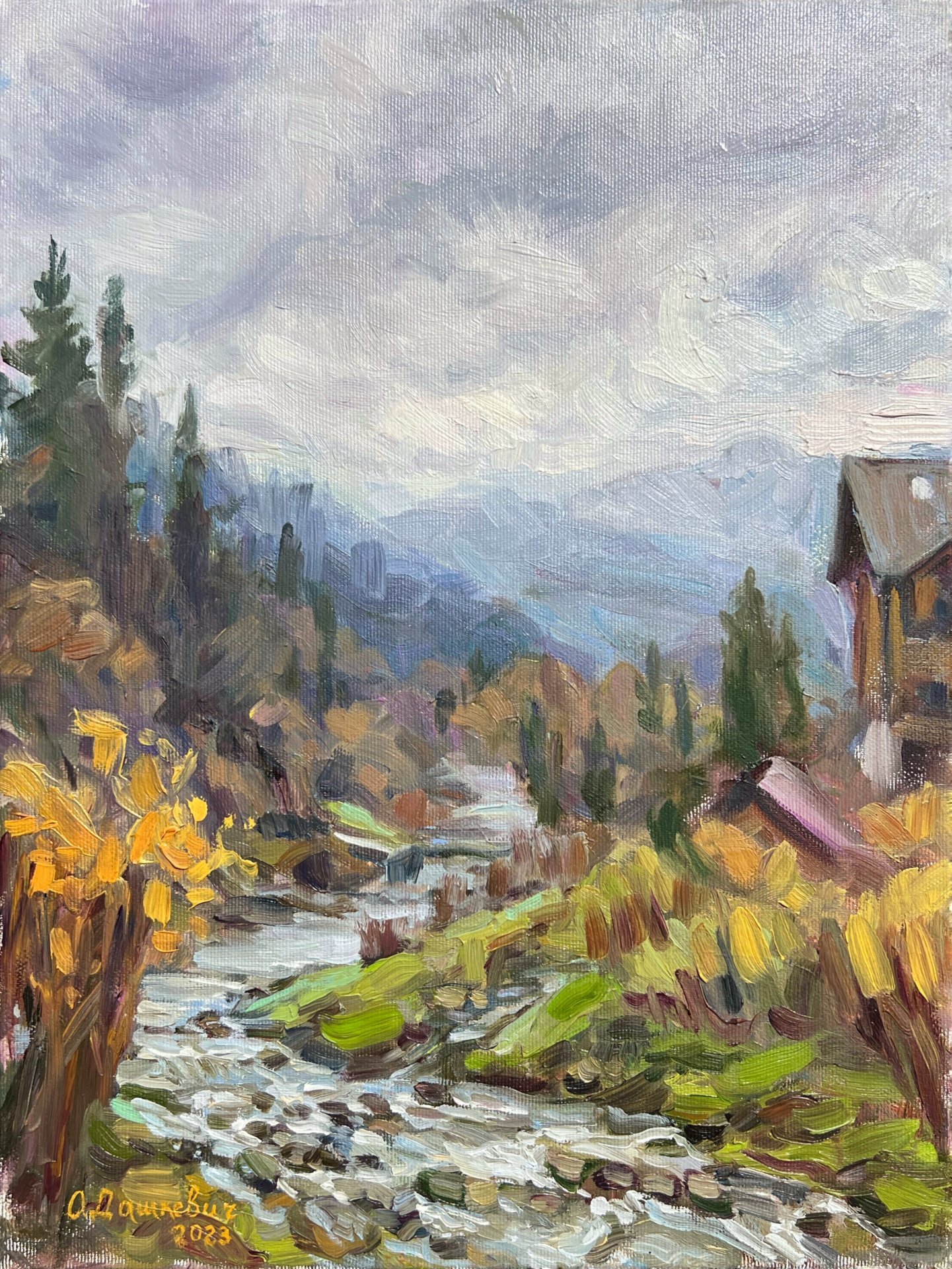 Autumn in the Carpathians Painting by Olga Dashkevich