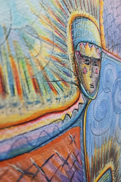 Additional view 4: Expressionism Mythological Painting Parallel Worlds by painter Ewa Dura mixed method paper 