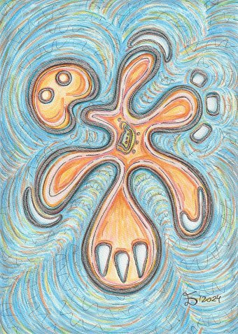 Живопись "Life Form III", живописец Ewa Dura смешанная техника бумага в Jose Art Gallery