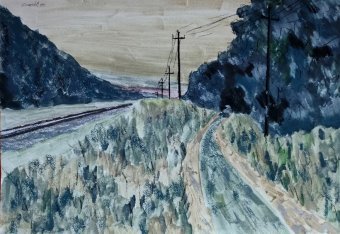 Graphique "Chemin", illustrateur Stanislav Bazylev aquarelle papier à la Jose Art Gallery