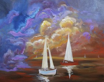 Sailboats in the Sunset