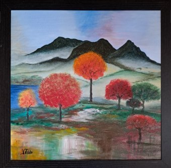 Painting "Lower Mountains" by painter YTab acrylic canvas at Jose Art Gallery