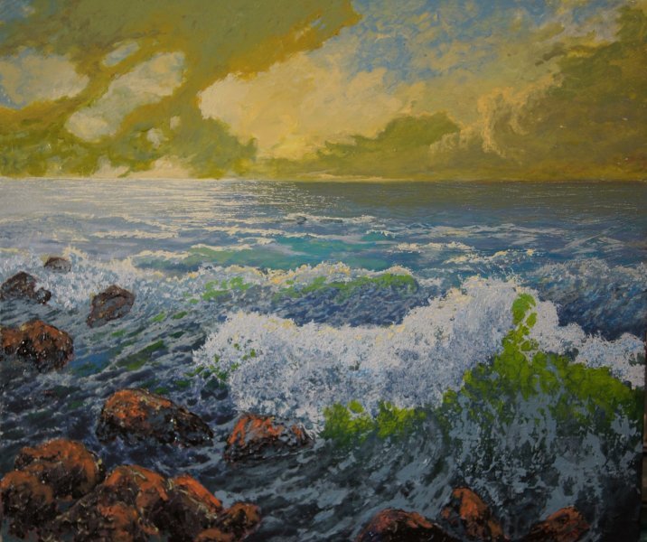 Zusätzliches Bild 4: Post-Impressionismus Marinemalerei Malerei "Bermuda-Brise", maler/-in Anton Zapotochny(Dovzhenko) Acryl Leinwand 