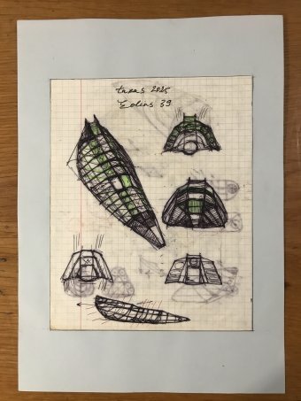 Drawing "Eolins 39" by illustrator Taras Leskiv pen paper at Jose Art Gallery