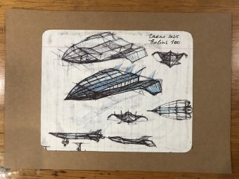 Desenho "Eolins 100", ilustrador Taras Leskiv caneta papel na Jose Art Gallery