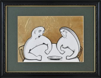 Живопись "Диалог", живописец Alexandr Zhukouski карандаш бумага в Jose Art Gallery