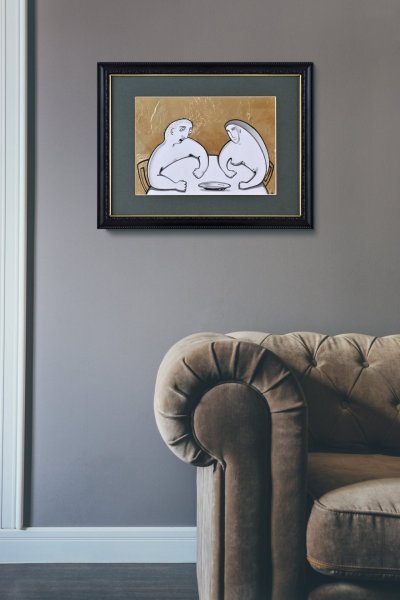 Additional view 1: Pop Art Genre Painting Dialogue by painter Alexandr Zhukouski pencil paper 