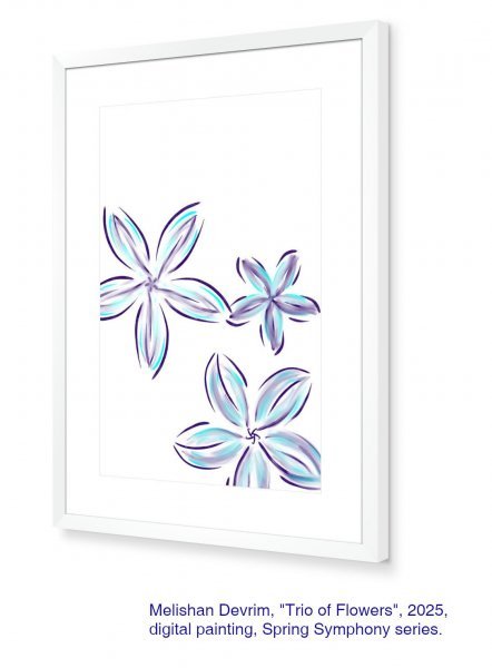 Imagem adicional 1: Fractal Pintura de flores Arte digital "Trio of light", artista digital Melishan Devrim 