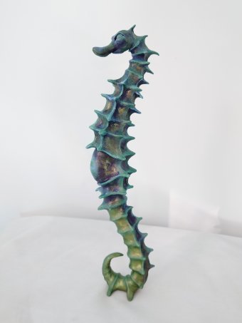 Sculpture "Seahorse Green: Interior Elegance Design" by sculptor Max Sculpt Terra-cotta at Jose Art Gallery