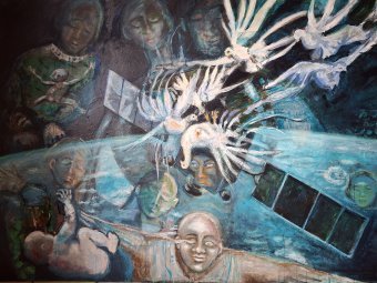 Живопись "Взгляд издалека: интуитивная трансформация 2019–2025", живописец Margo акрил холст в Jose Art Gallery