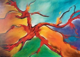 Painting "Earth Breath, Inner Expansion" by painter Yola'artS oil canvas at Jose Art Gallery