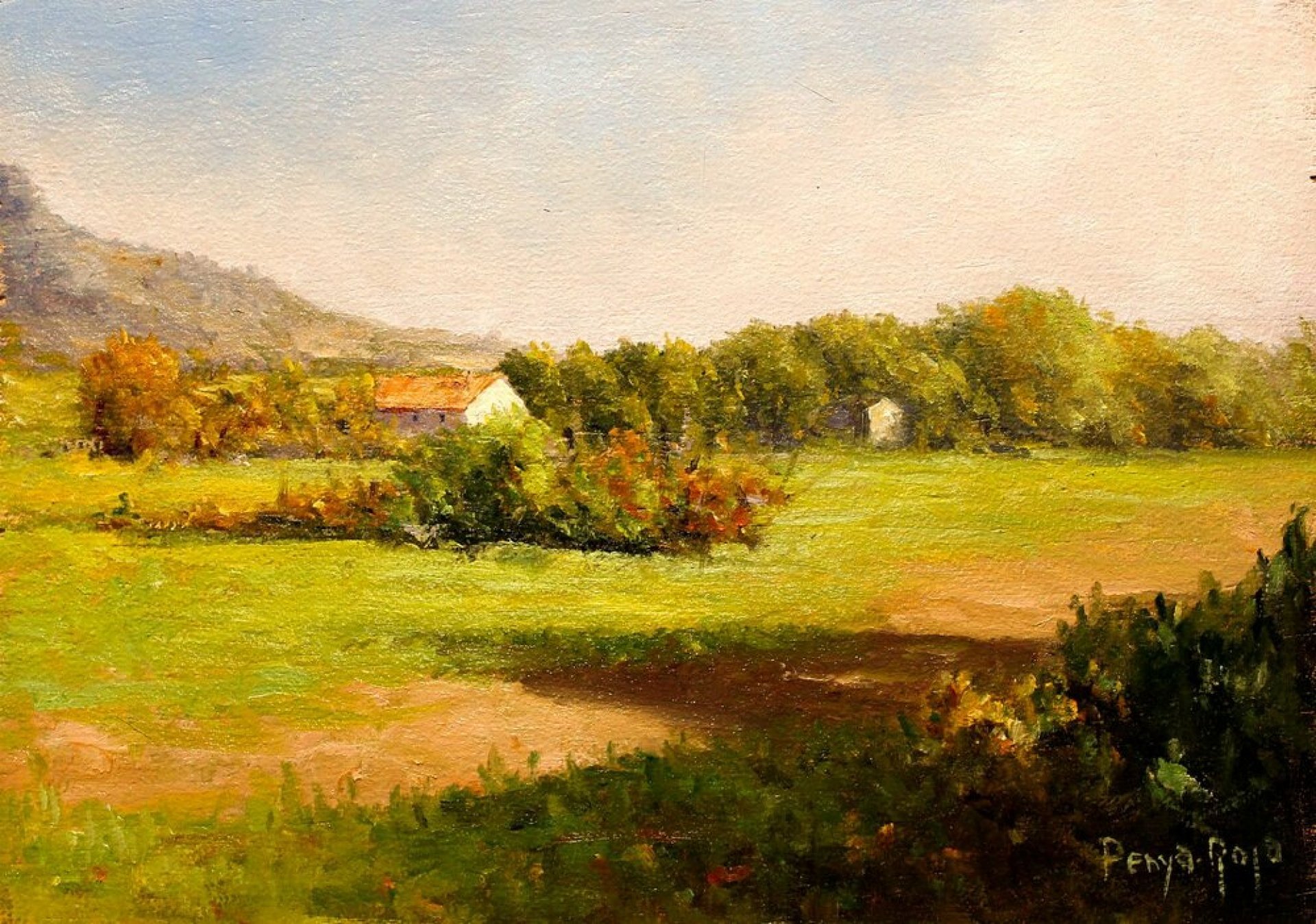 Casa de campo. Pintura de Vicent Penya-Roja
