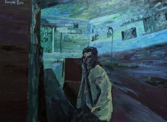 Painting "Insomnia" by painter Stanislav Bazylev oil canvas at Jose Art Gallery