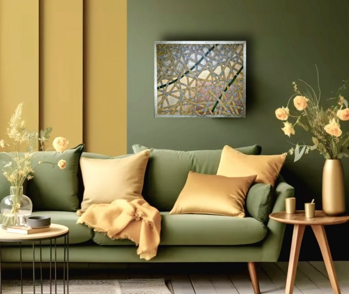 Additional view 1: Contemporary Art Interior Painting Bamboo weaves: the power of life and destiny by painter Yuliya Suhonosova acrylic canvas 