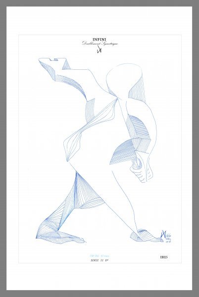 SERIE II INFINI BLEAU 0° 5 Drawing - Sapiente.INFINI.Symetrique