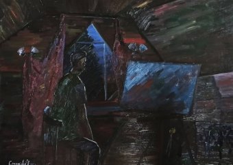 Painting "Evening reflection" by painter Stanislav Bazylev oil canvas at Jose Art Gallery