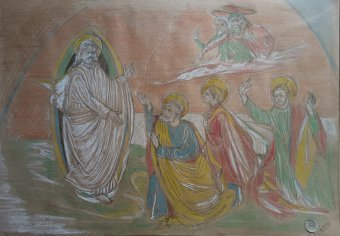 Graphique "L'Orateur du Mont Thabor : Réflexion sur la Transfiguration", illustrateur roberto ferrando crayon papier à la Jose Art Gallery