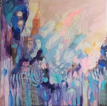 Malerei "Morgendliches Erwachen in abstrakter Harmonie", maler/-in KOlha Acryl Leinwand in der Jose Art Gallery