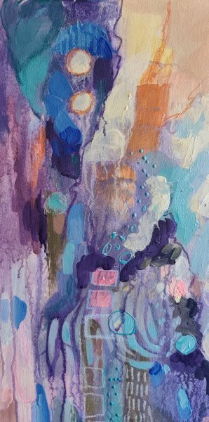 Dodatkowy obraz 1: Abstrakcjonizm Wnętrze Malarstwo "Poranne przebudzenie w abstrakcyjnej harmonii", malarz KOlha akryl płótno 