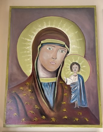 Pintura "Icono de Nuestra Señora de Kazán", pintor Maks Burkovskiy óleo lienzo en Jose Art Gallery