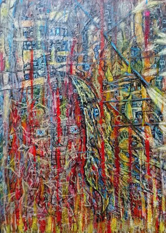 Malarstwo "Oczy wojny", malarz Yuliya Vasina olej płótno w Jose Art Gallery