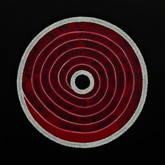 Drawing "Red and white pattern on a black background" by illustrator #artdjartem acrylic paper at Jose Art Gallery