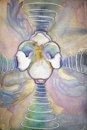 Gráfico "Echo Holders", ilustrador Yana Dmitrieva acuarela papel en Jose Art Gallery